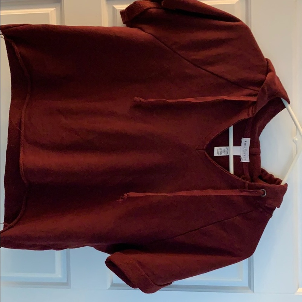 Maroon Hooded Short Sleeved Shirt